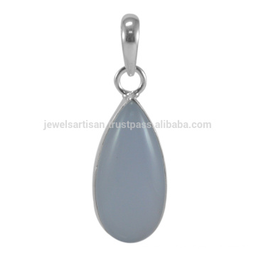 Melhor Preço Atacado Jóias Natural Calcedônia Gemstone 925 Sterling Silver Pendant